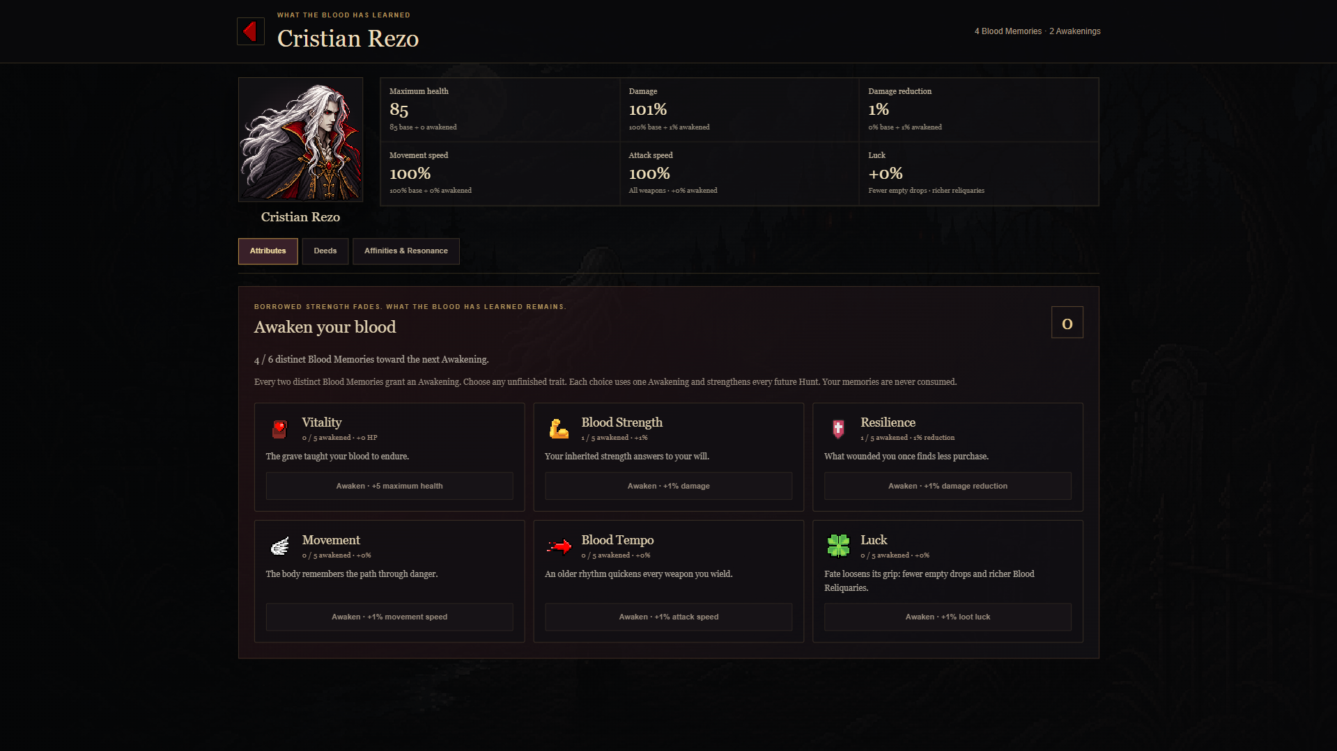 Character Screen